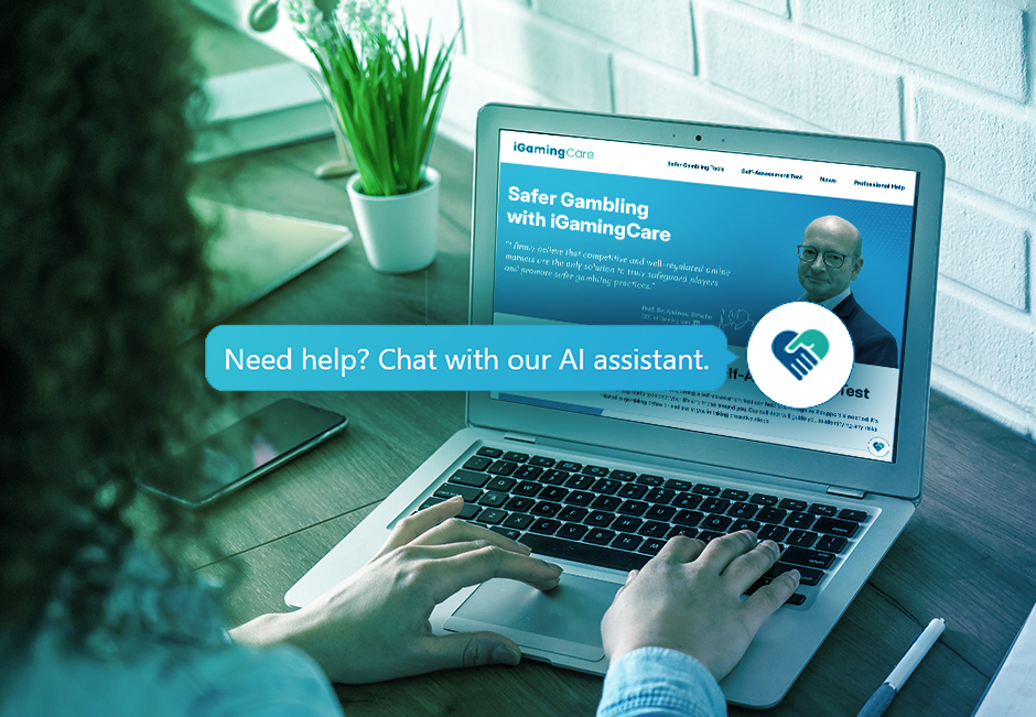 iGamingCare Support Chat Being Used on Laptop