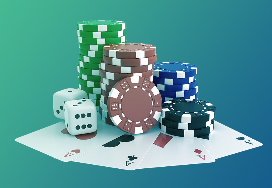 Dice, Poker Chips and Cards
