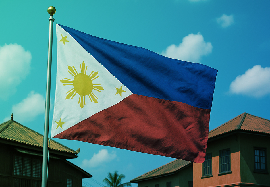 The Philippines Flag on a Wall