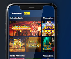 Die mobile Version des AdmiralBet Casinos.
