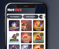 La schermata principale dell'app mobile NetBet