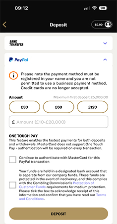BetMGM Select Deposit Amount