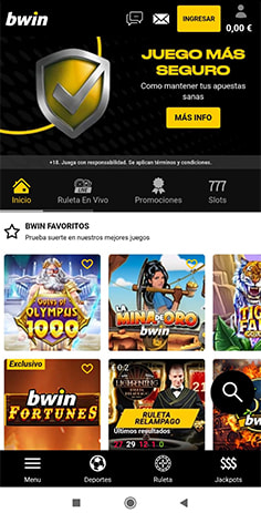 Cajero de bwin con PaysafeCard entre los métodos de depósito