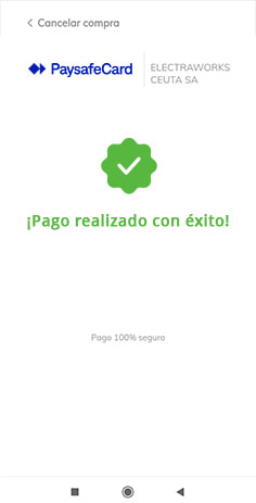 Confirmación del depósito con PaysafeCard en bwin