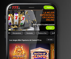 Página principal de Casino777 en versión móvil