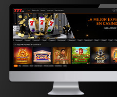 Página principal de Casino777 en versión escritorio