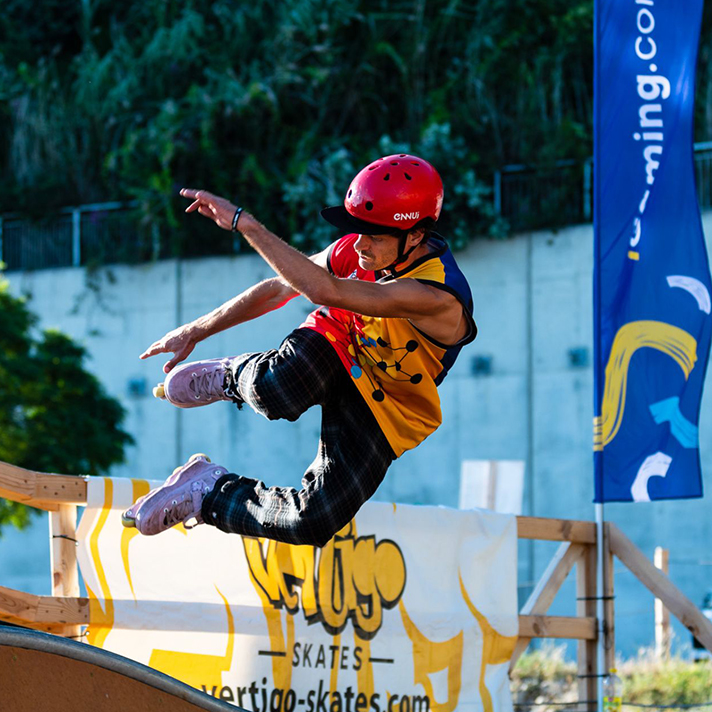 Skater Competing at Blade Sea Fest, Sponsored by iGaming.com