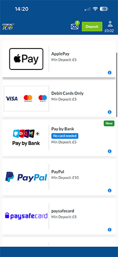 Select Bank Transfer from the Coral Cashier Section