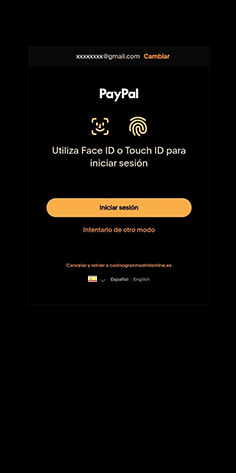 Verificación de identidad durante el proceso de depositar con PayPal en Gran Madrid Casino Online