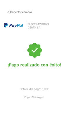 Confirmación del pago realizado con PayPal en Gran Madrid Casino Online