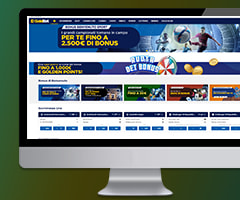 La schermata della homepage del casinò online GoldBet