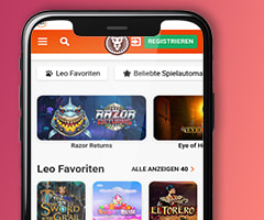 Die mobile Version des LeoVegas Casinos.