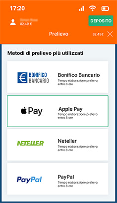 La cassa dell'app del casinò LeoVegas