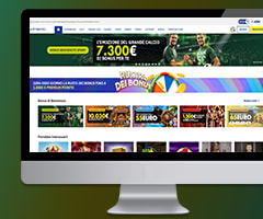 La schermata della homepage del casinò online Lottomatica