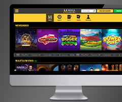 Página principal de Mega Casino en versión escritorio