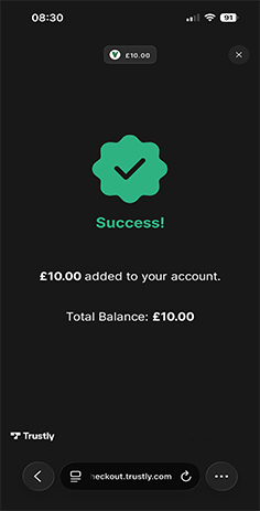 Confirm the Trustly Deposit to Mr Vegas