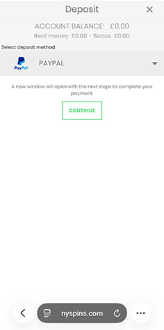 NY Spins PayPal Redirection