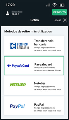 Acceso a las retiradas online desde el cajero de uno de nuestros casinos con PaysafeCard