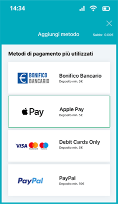 La cassa del casinò StarCasinò con Apple Pay tra i metodi di pagamento