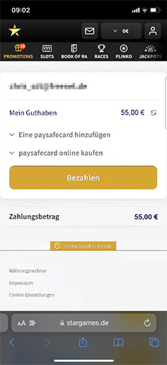 Schritt 3 zur Einzahlung mit PaysafeCard im StarGames Casino: Zahlung bestätigen.