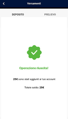 Conferma accredito deposito con PayPal